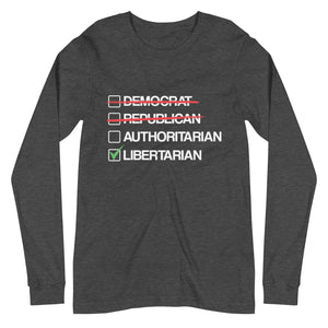 Libertarian vs Authoritarian Premium Long Sleeve Shirt - Libertarian Country
