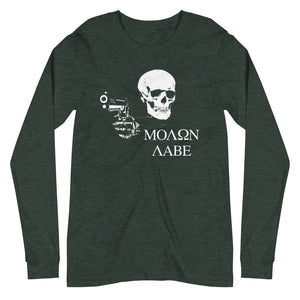 Molon Labe Skull Long Sleeve Shirt - Libertarian Country
