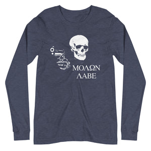 Molon Labe Skull Long Sleeve Shirt - Libertarian Country
