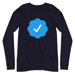 Blue Check Verified Premium Long Sleeve Shirt - Libertarian Country