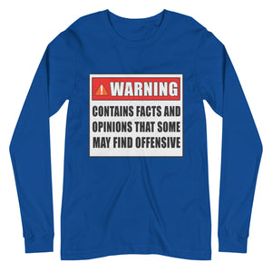 Warning Contains Facts That Some May Find Offensive Premium Long Sleeve Shirt - Libertarian Country