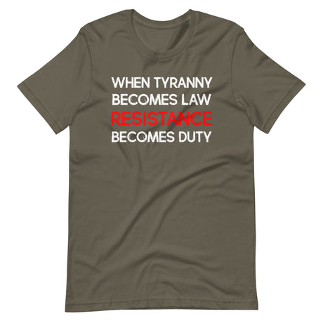 When Tyranny Becomes Law Resistance Becomes Duty Shirt - Libertarian Country