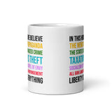 In This House We Believe Libertarian Version Coffee Mug - Libertarian Country
