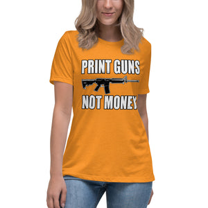 Print Guns Not Money Women's Shirt - Libertarian Country