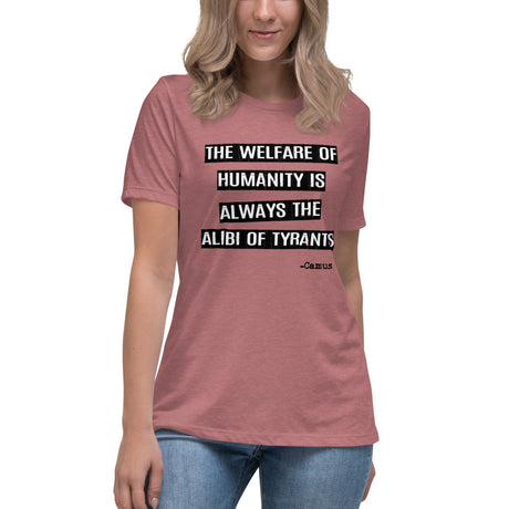Albert Camus Alibi of Tyrants Women's Shirt by Libertarian Country