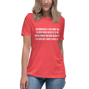 Politicians Really Care About You Women's Shirt - Libertarian Country