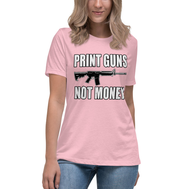 Print Guns Not Money Women's Shirt by Libertarian Country