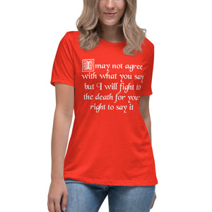 Fight For Your Right To Say It Women's Shirt - Libertarian Country